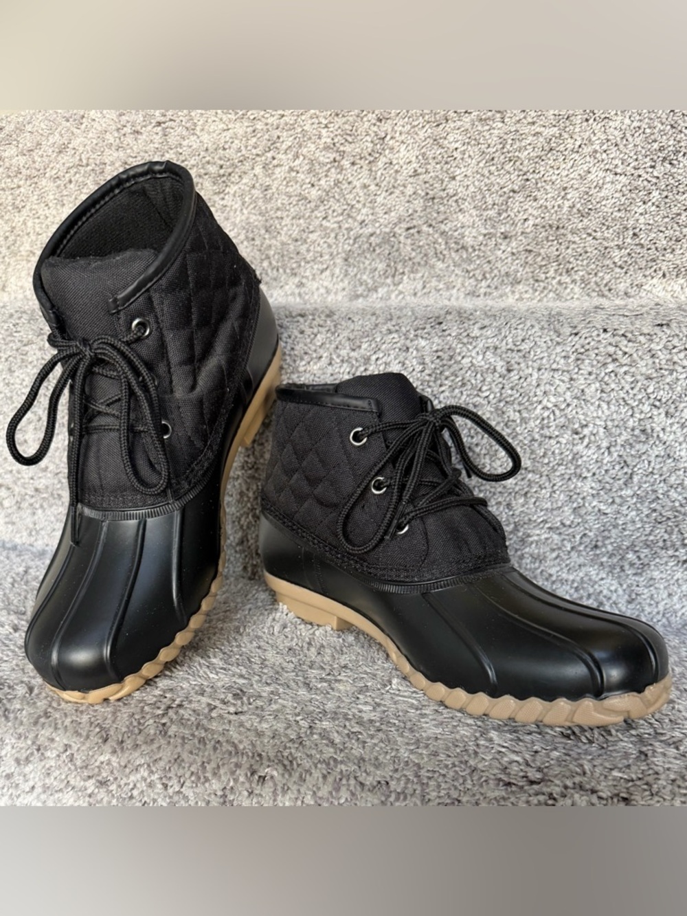 Black & Tan Rain Boots, by St John’s Bay